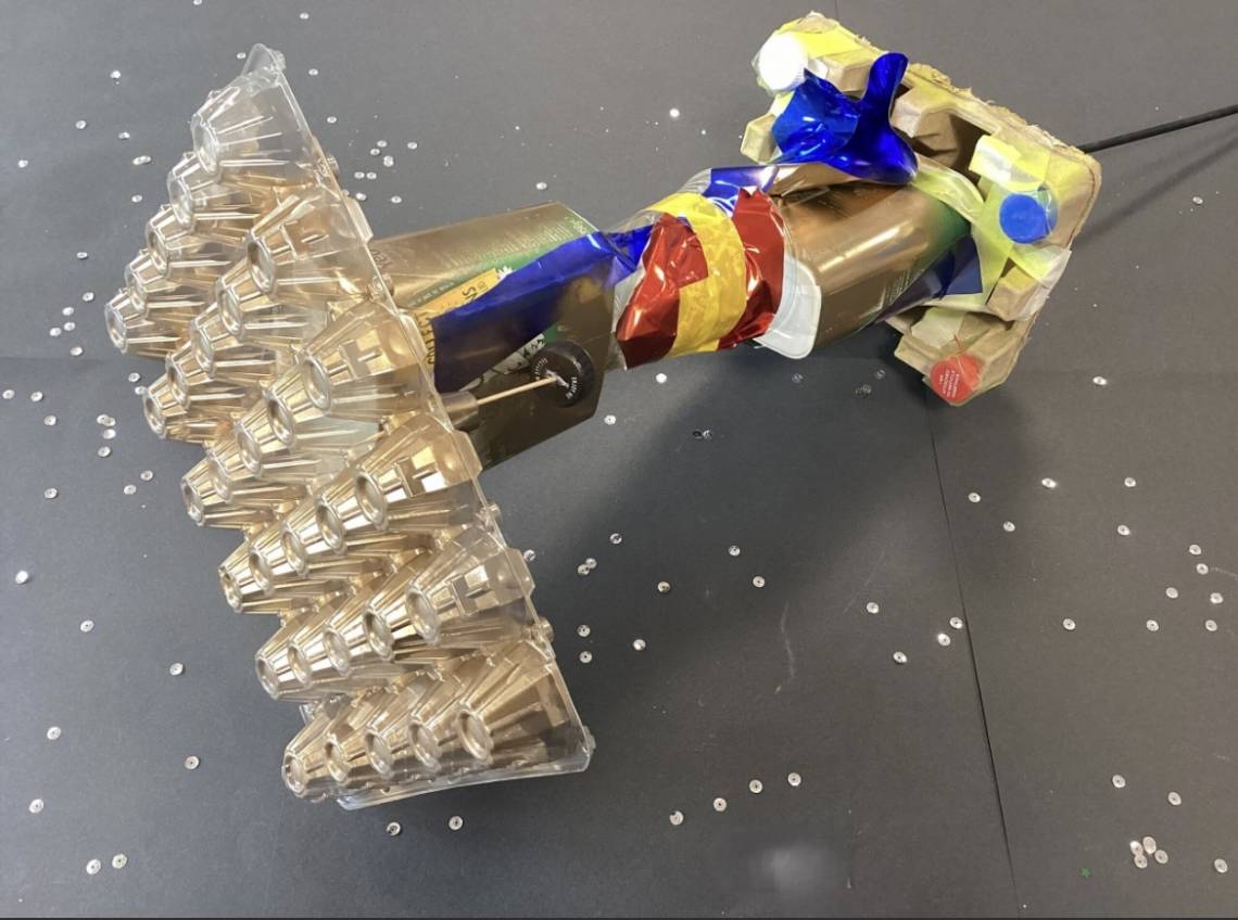 Space junk made from recycled plastic