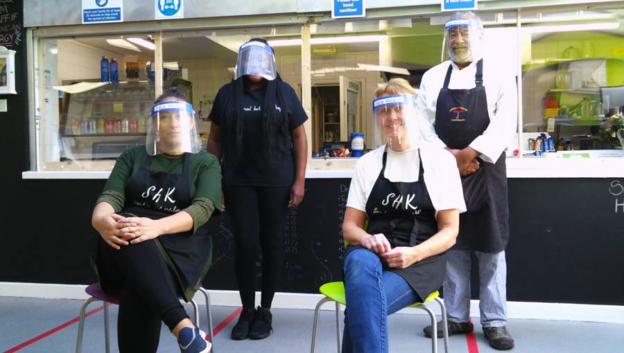 Canterbury Umbrella Centre - staff preparing for cafe opening in PPE