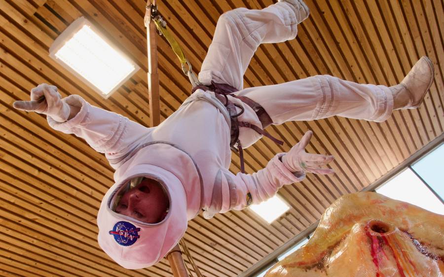 Over the Moon theatre performance in SEND school - astronaut