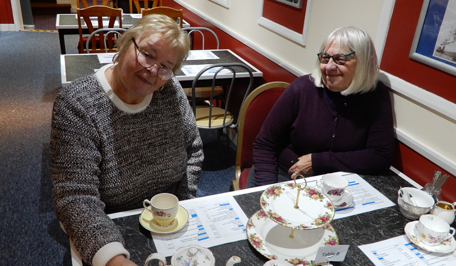 Blue Town Remembered - two volunteers in a coffee shop