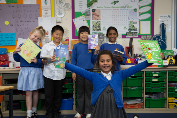 Charity - group of school children reading