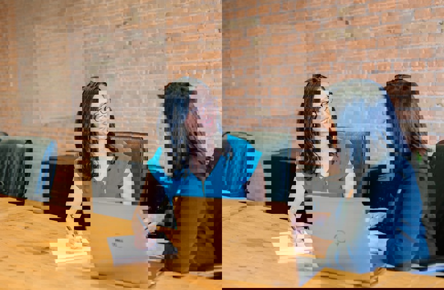 Two women in a meeting